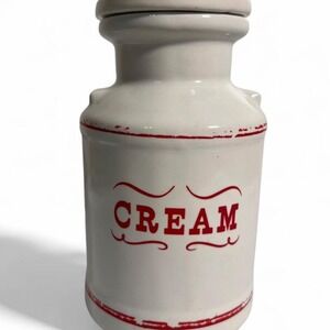 Vintage House of Webster Ceramic Cream Jar Canister w/ Lid Kitchen Storage VTG